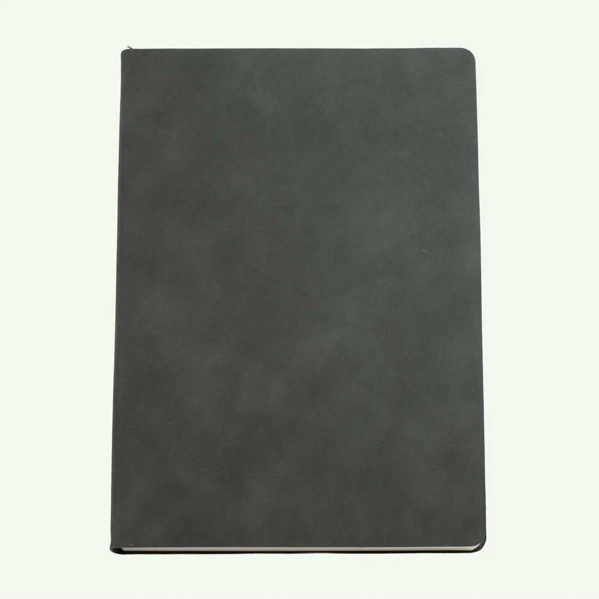 Graphite personalised soft cover notebook with suede finish, lined pages, available in A5 and A6.