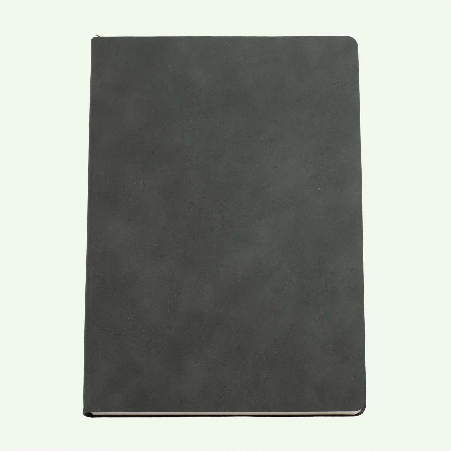 Graphite personalised soft cover notebook with suede finish, lined pages, available in A5 and A6.