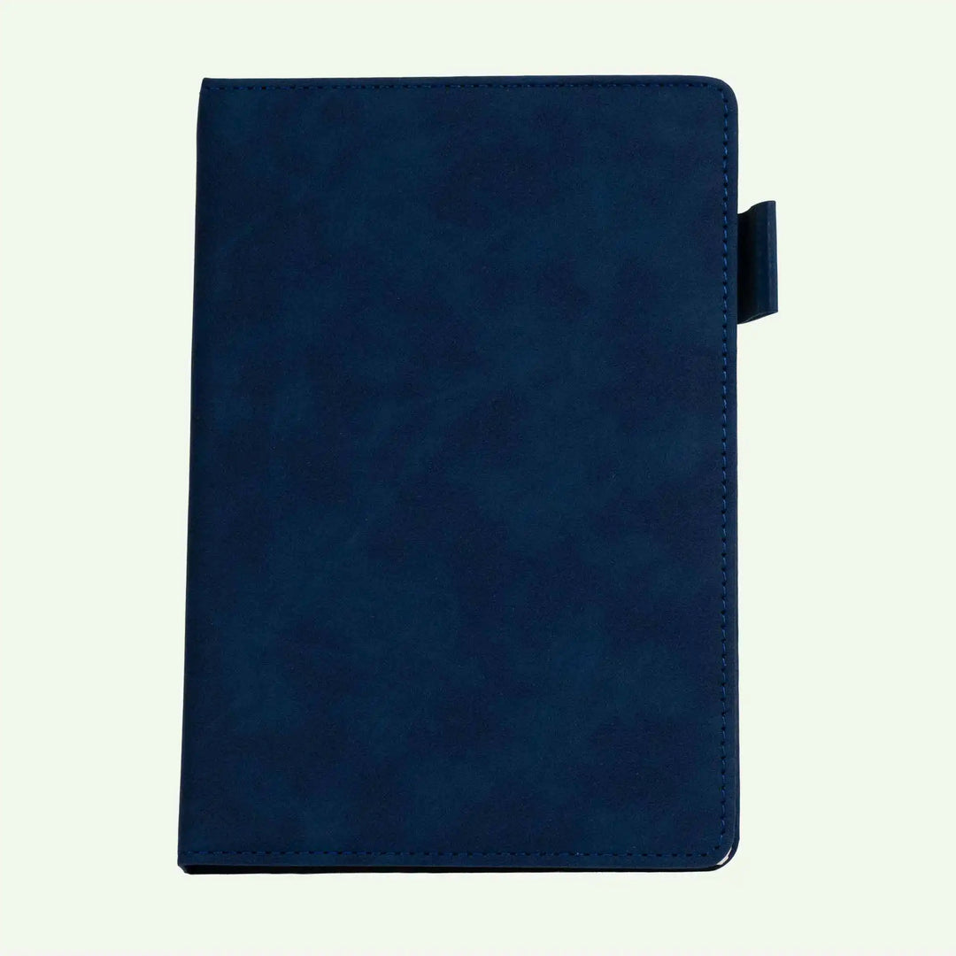 Blue Luxury Suede Notebook | A5 Hardcover Journal, 240 Lined Pages