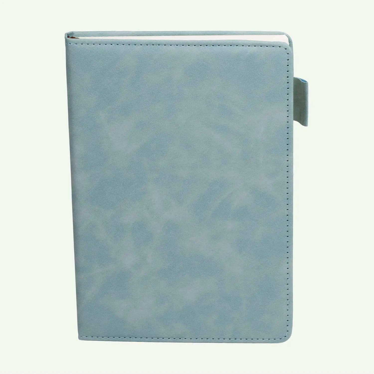 Light Blue A5 Notebook, Luxury Suede Hardcover Journal, 240 Lined Pages
