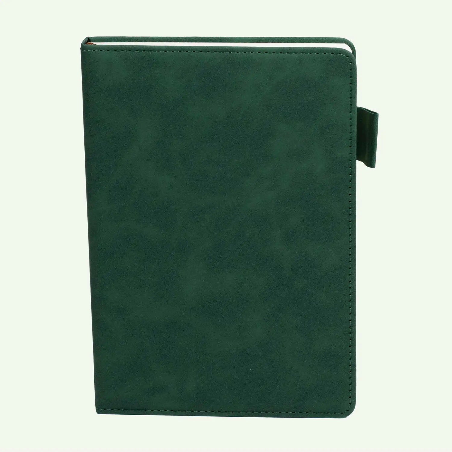 Green A5 Notebook, Luxury Suede Hardcover Journal, 240 Lined Pages
