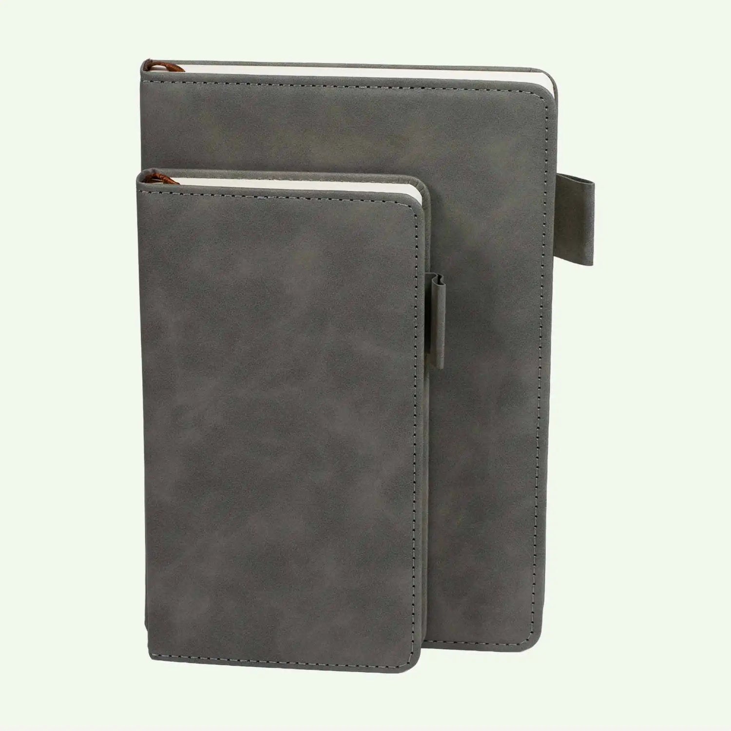 Grey A5 Notebook, Luxury Suede Hardcover Journal, 240 Lined Pages