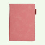 Pale Pink A5 suede hardcover notebook with lined pages for office notes, study planning and journaling.
