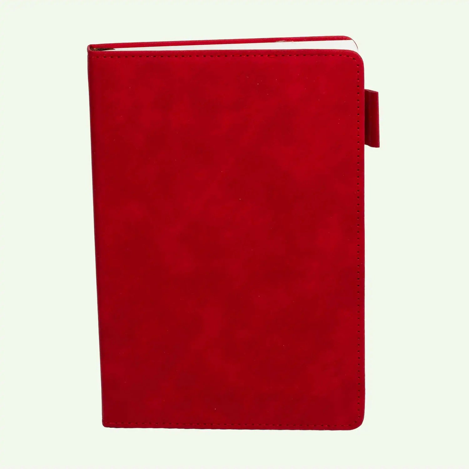 Red A5 Notebook, Luxury Suede Hardcover Journal, 240 Lined Pages