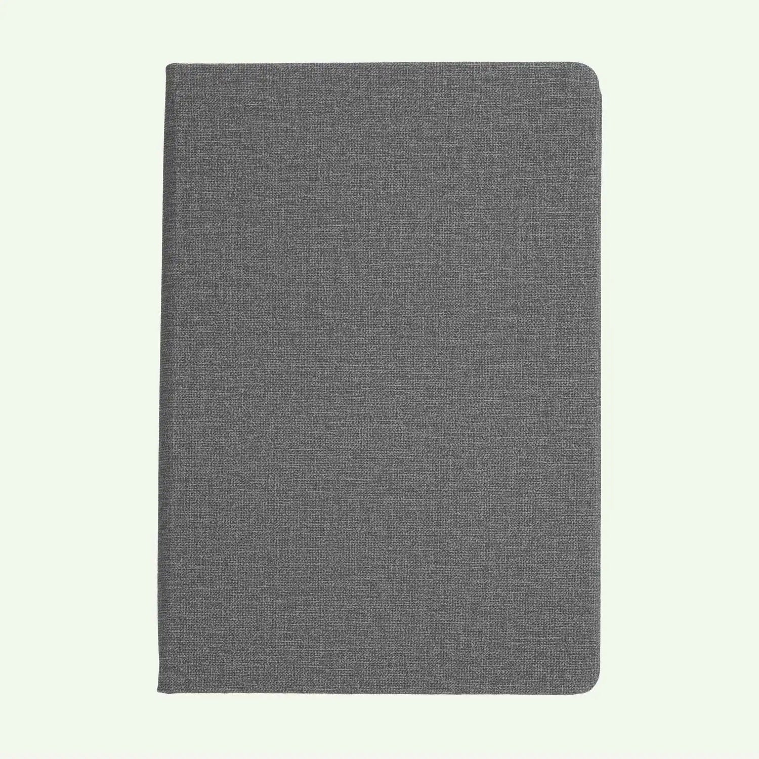 Grey Hardcover Notebook A5, Lined Linen Look Journal