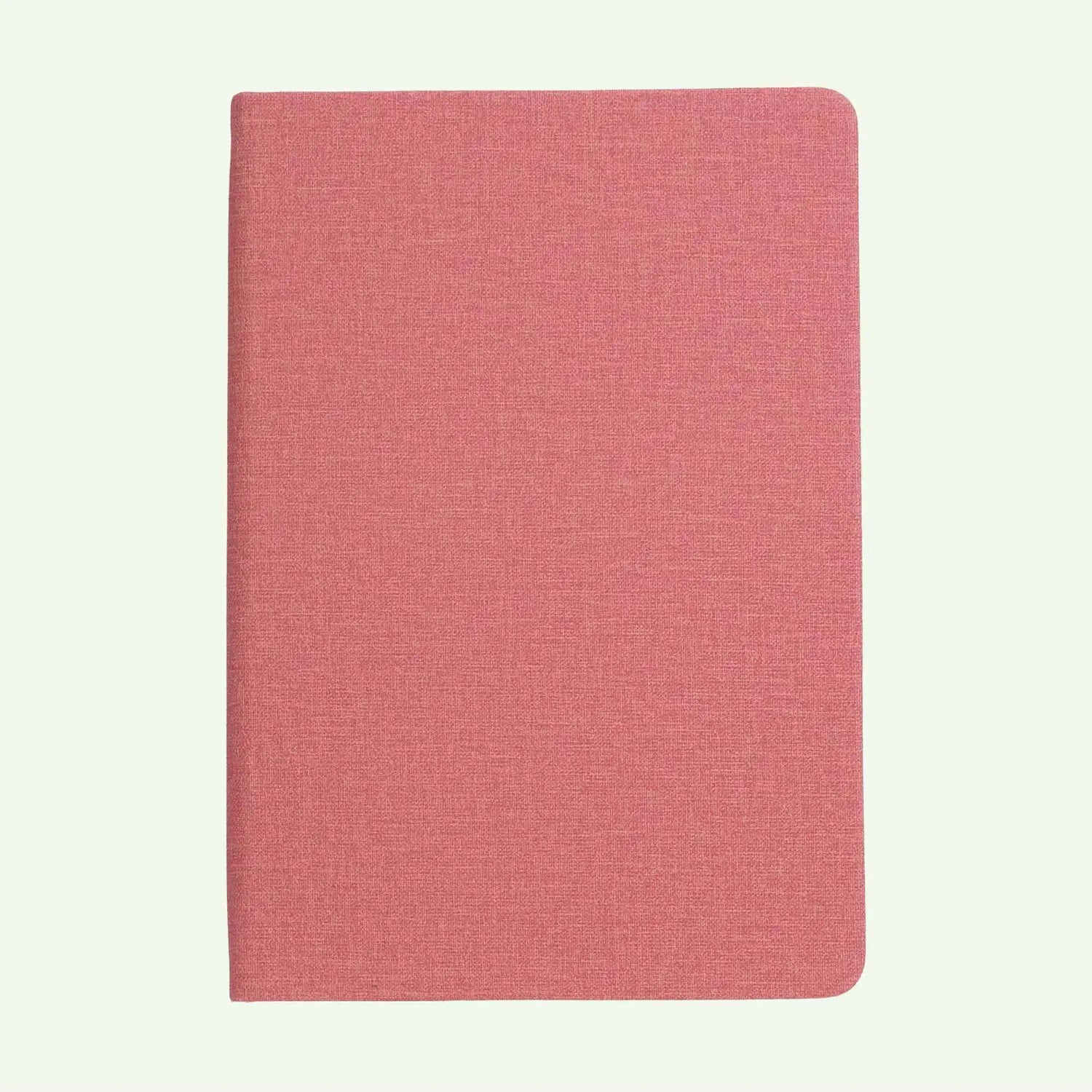 Pink Hardcover Notebook A5, Lined Linen Look Journal