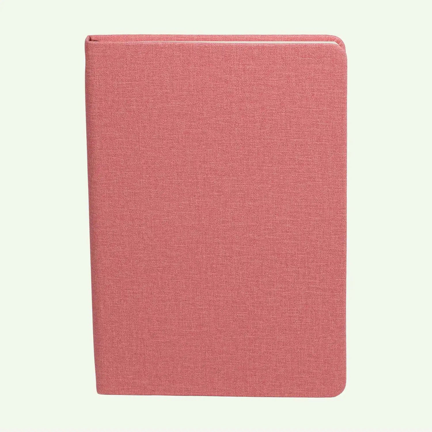 Pink Hardcover Notebook A5, Lined Linen Look Journal