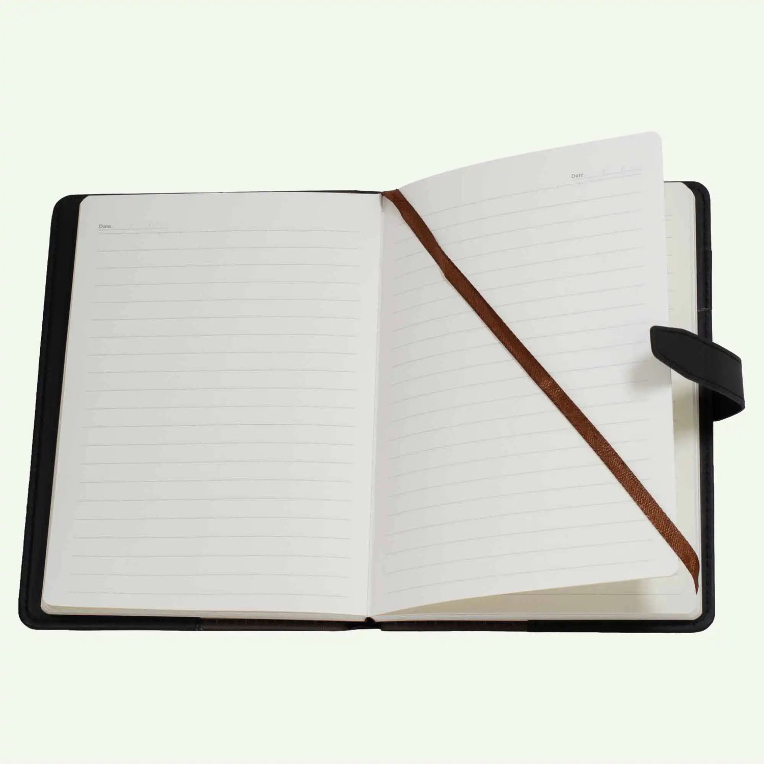 A5 Black Refillable Hardcover Notebook with Smart Closure