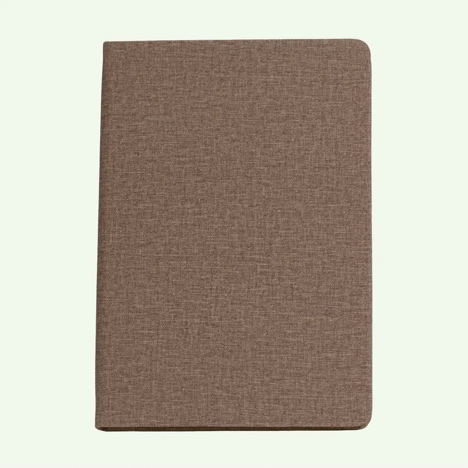Brown Hardcover Notebook A5, Lined Linen Look Journal