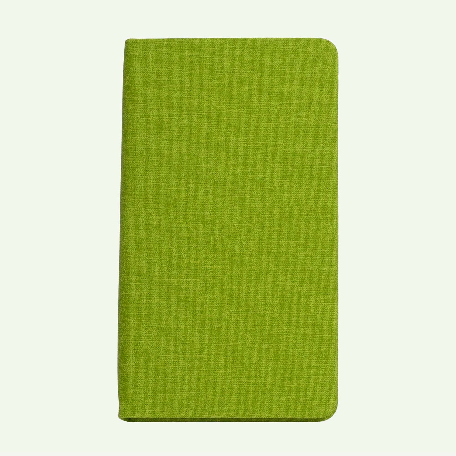 Green Hardcover Notebook A6, Lined Linen Look Journal