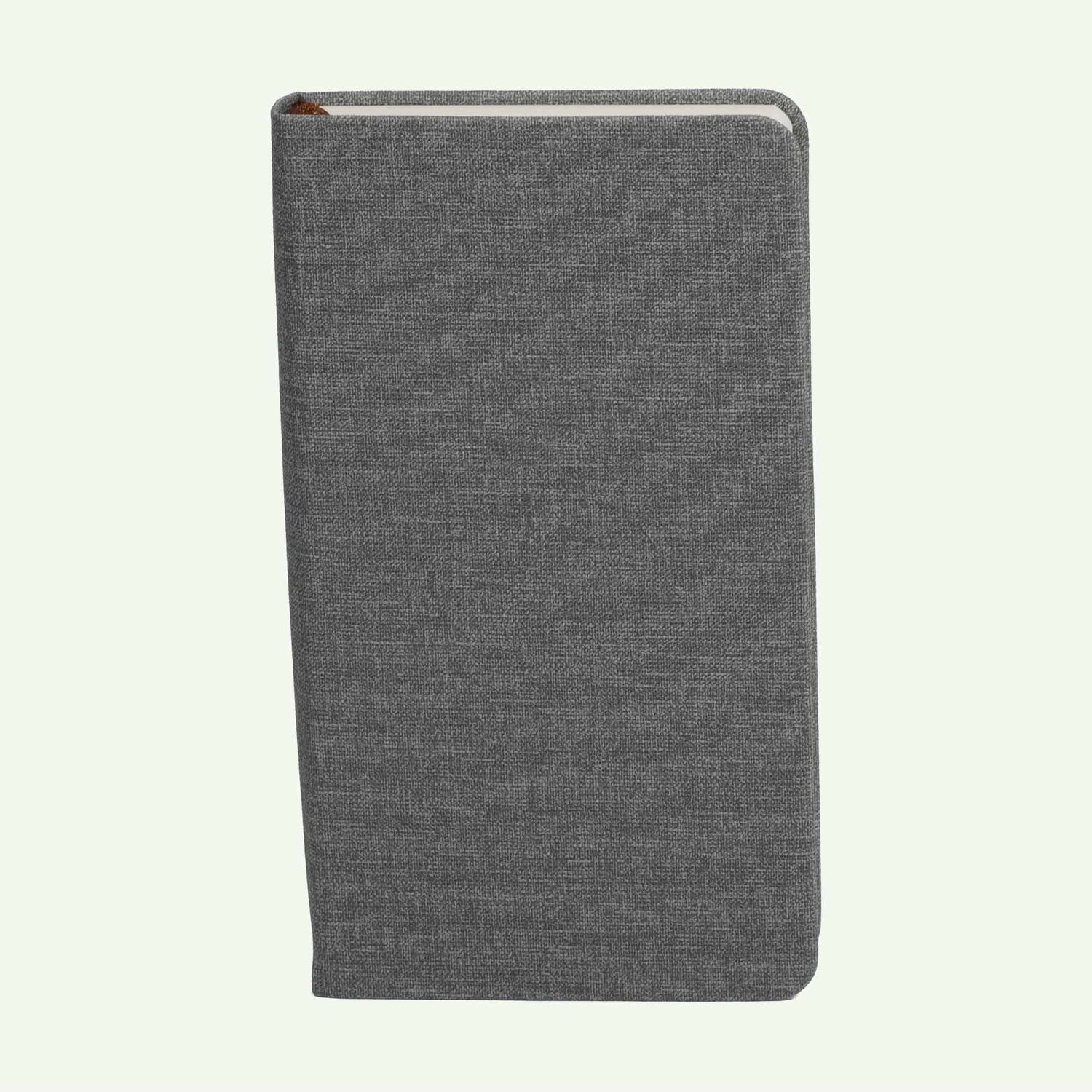 Grey Hardcover Notebook A6, Lined Linen Look Journal