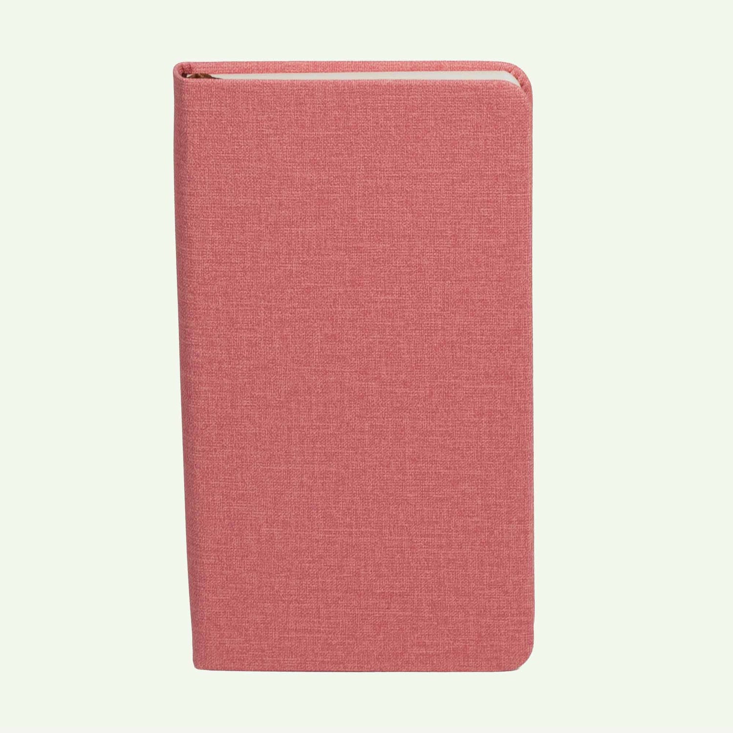 Pink Hardcover Notebook A6, Lined Linen Look Journal