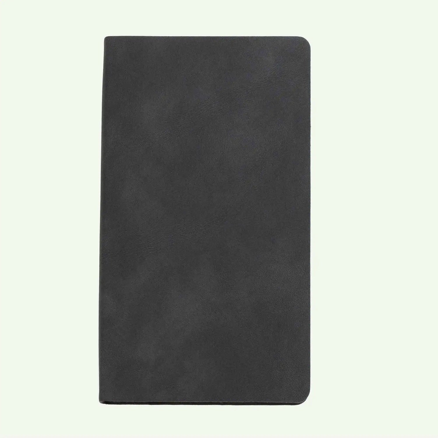 Black Soft Cover Notebook A6, Lined Suede Finish Journal for Work