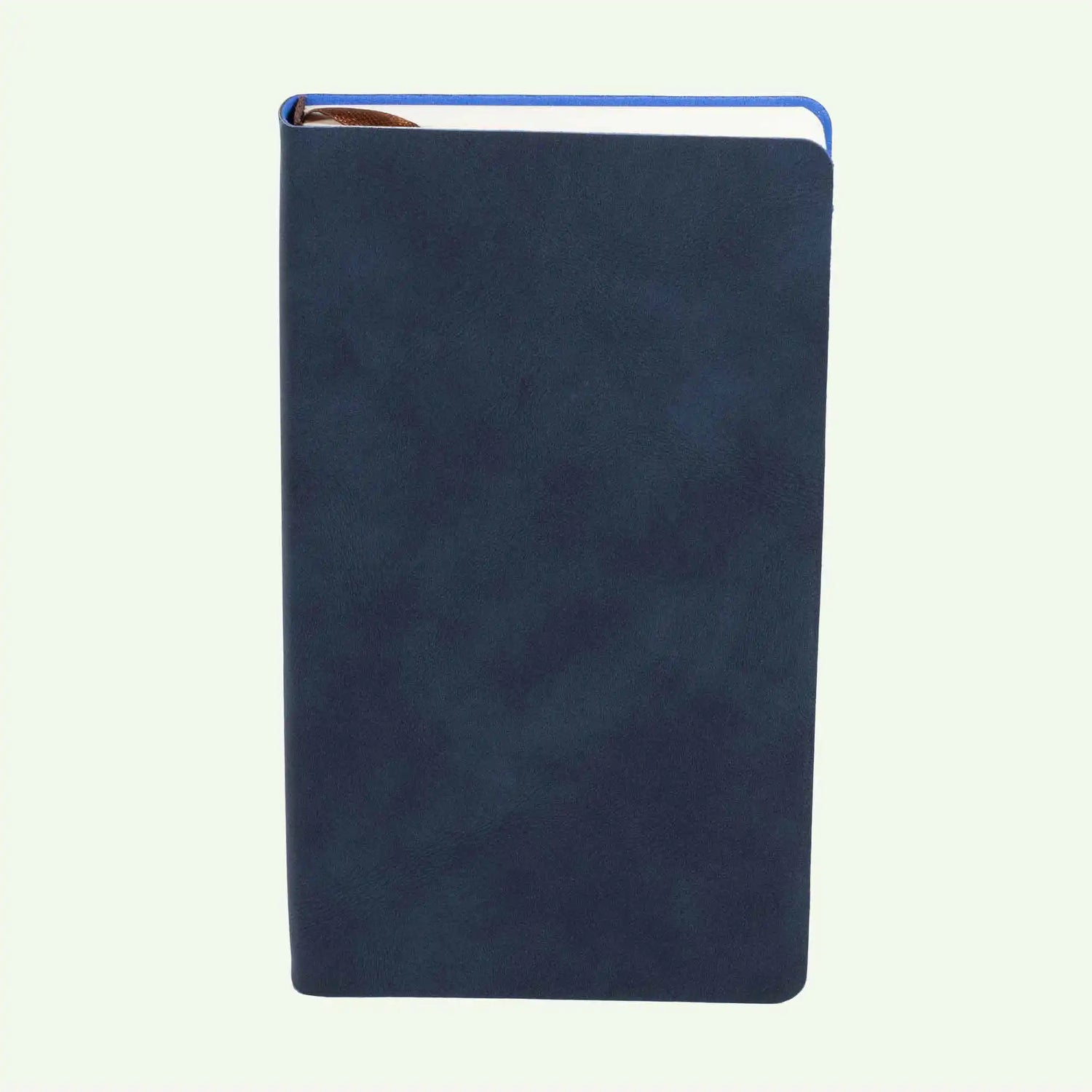 Navy-Blue Soft Cover Notebook A6, Lined Suede Finish Journal for Work