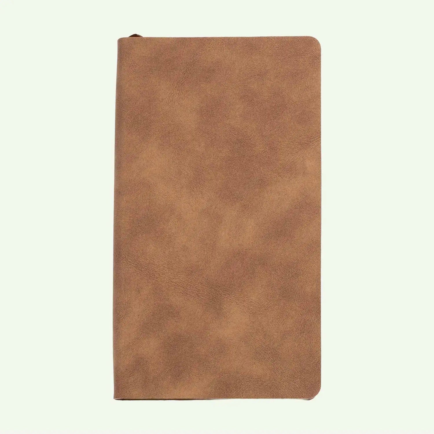 Light Brown Soft Cover Notebook A6, Lined Suede Finish Journal for Notes