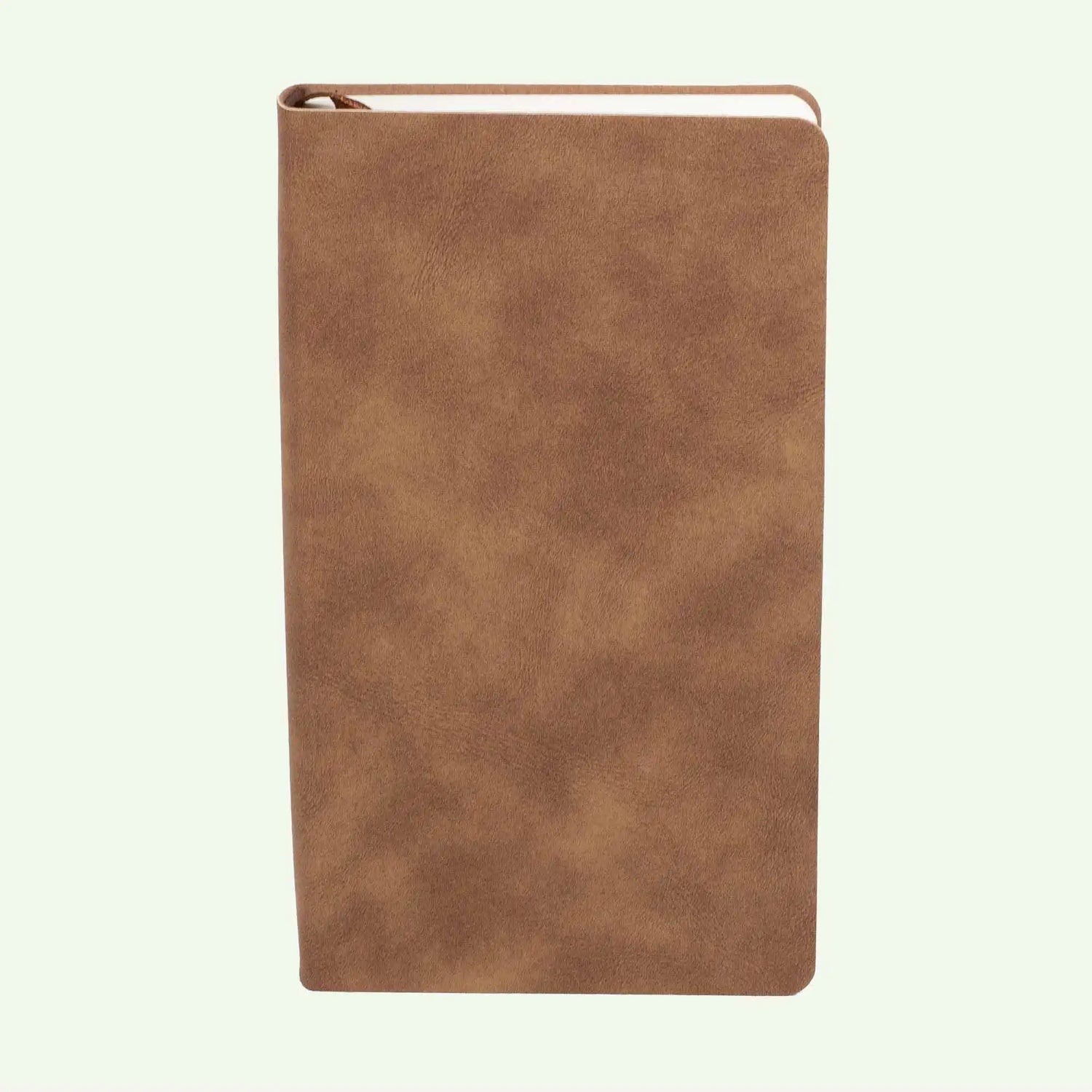 Light Brown Soft Cover Notebook A6, Lined Suede Finish Journal for Notes