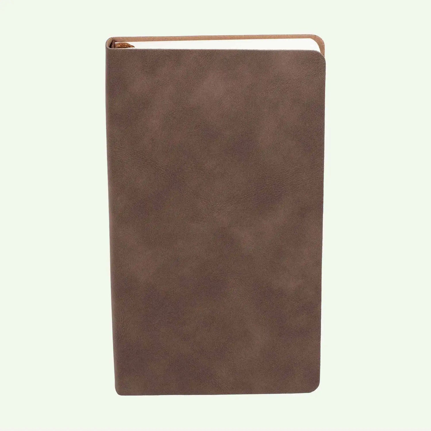 Brown Soft Cover Notebook A6, Lined Suede Finish Journal for Work, Notes and Wellbeing