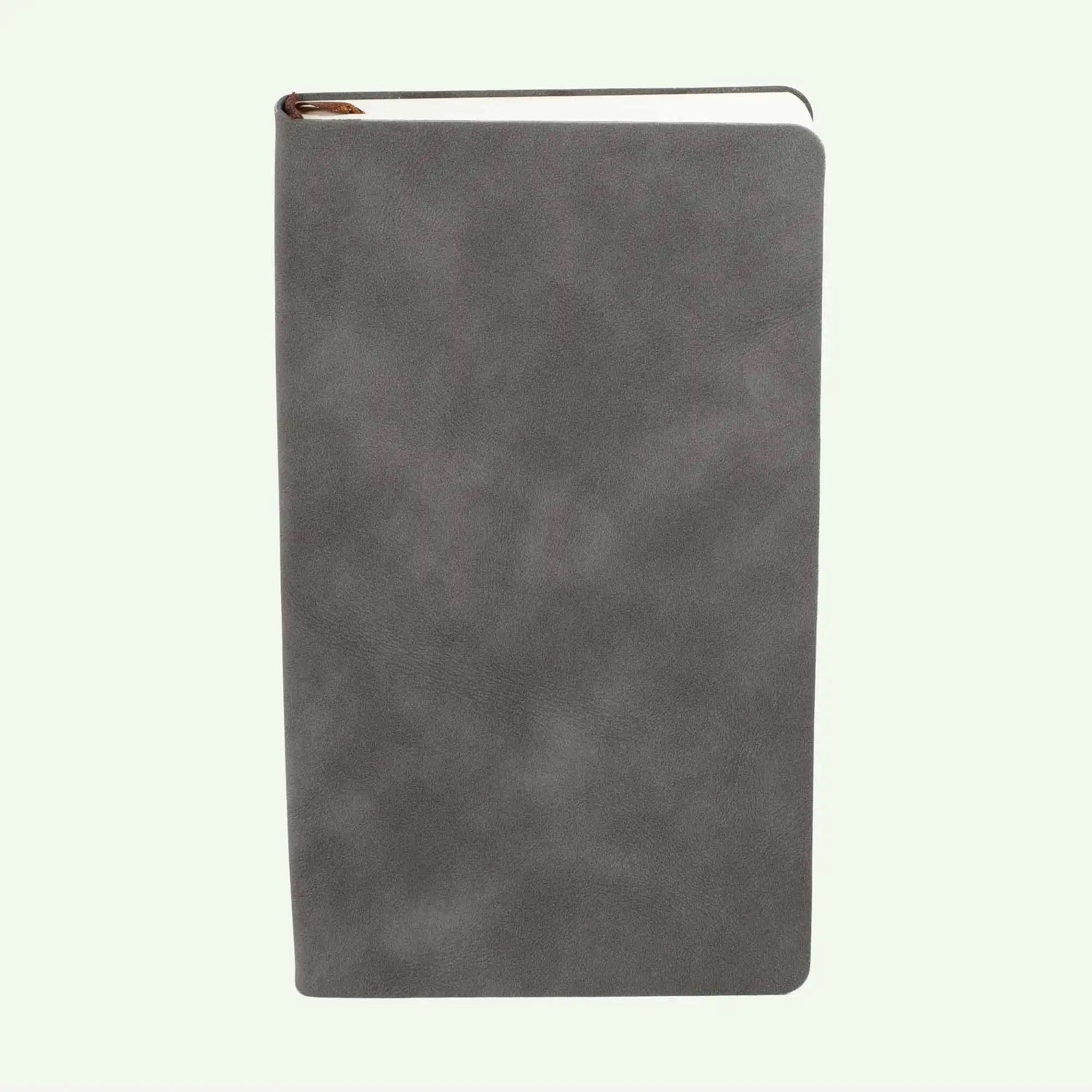 Grey Soft Cover Notebook A6, Lined Suede Finish Journal for Daily Notes