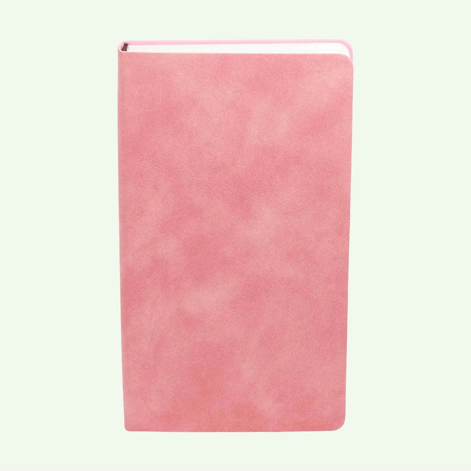 Pale Pink Soft Cover Notebook A6, Lined Suede Finish Journal for Notes
