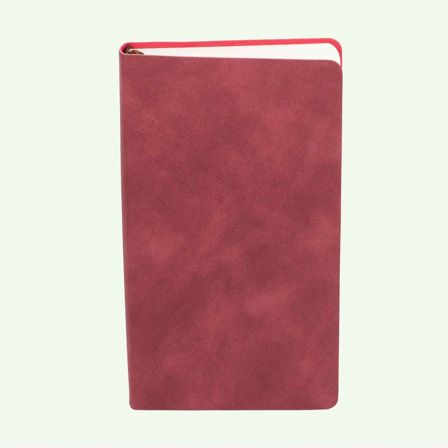 Red Soft Cover Notebook A6, Lined Suede Finish Journal for Daily Notes