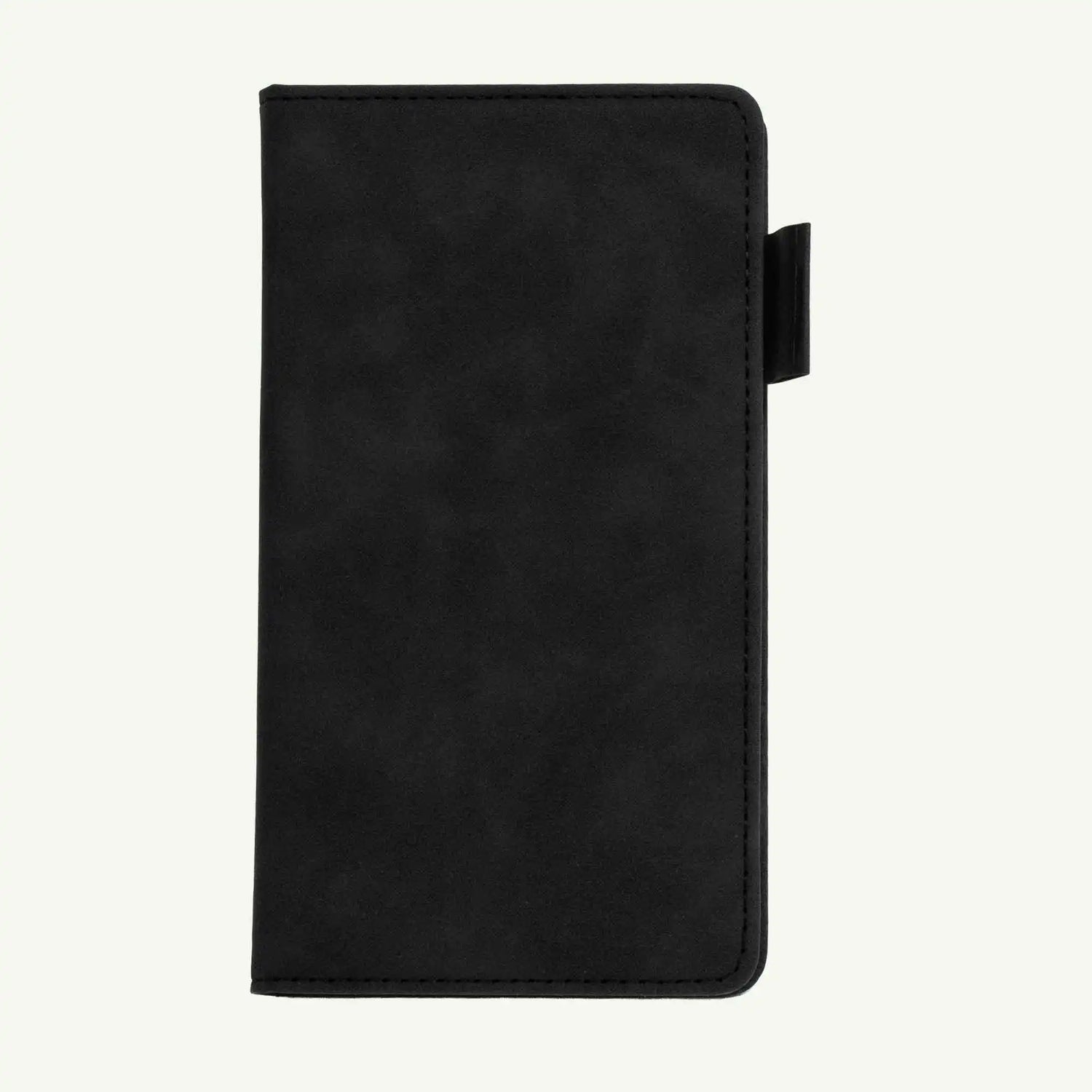 Black A6 Notebook, Luxury Suede Hardcover Journal, 240 Lined Pages