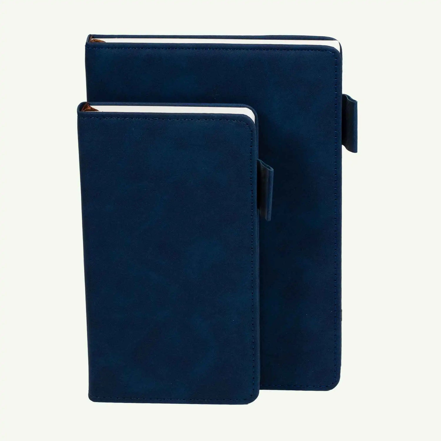 Blue A6 Notebook, Luxury Suede Hardcover Journal, 240 Lined Pages