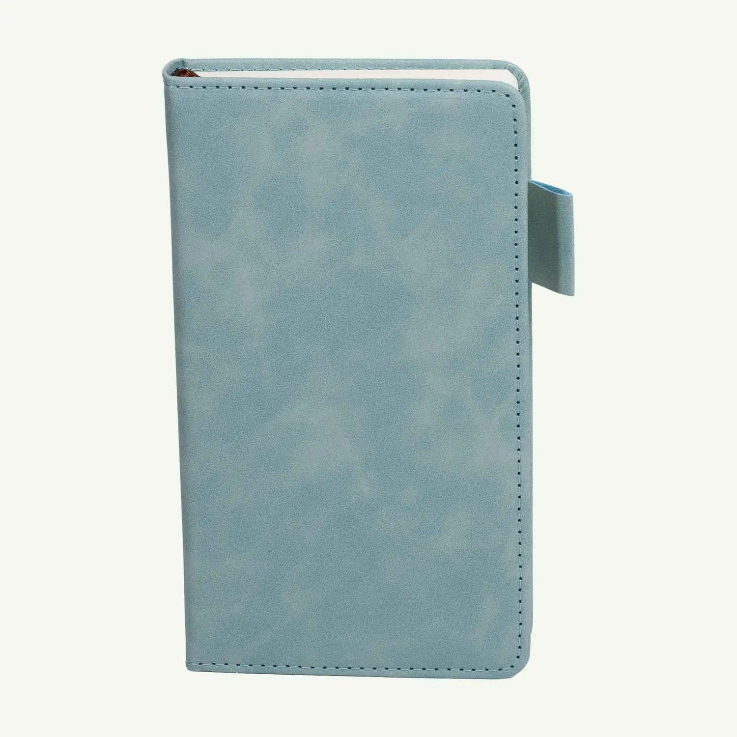Blue Light A6 Notebook, Luxury Suede Hardcover Journal, 240 Lined Pages