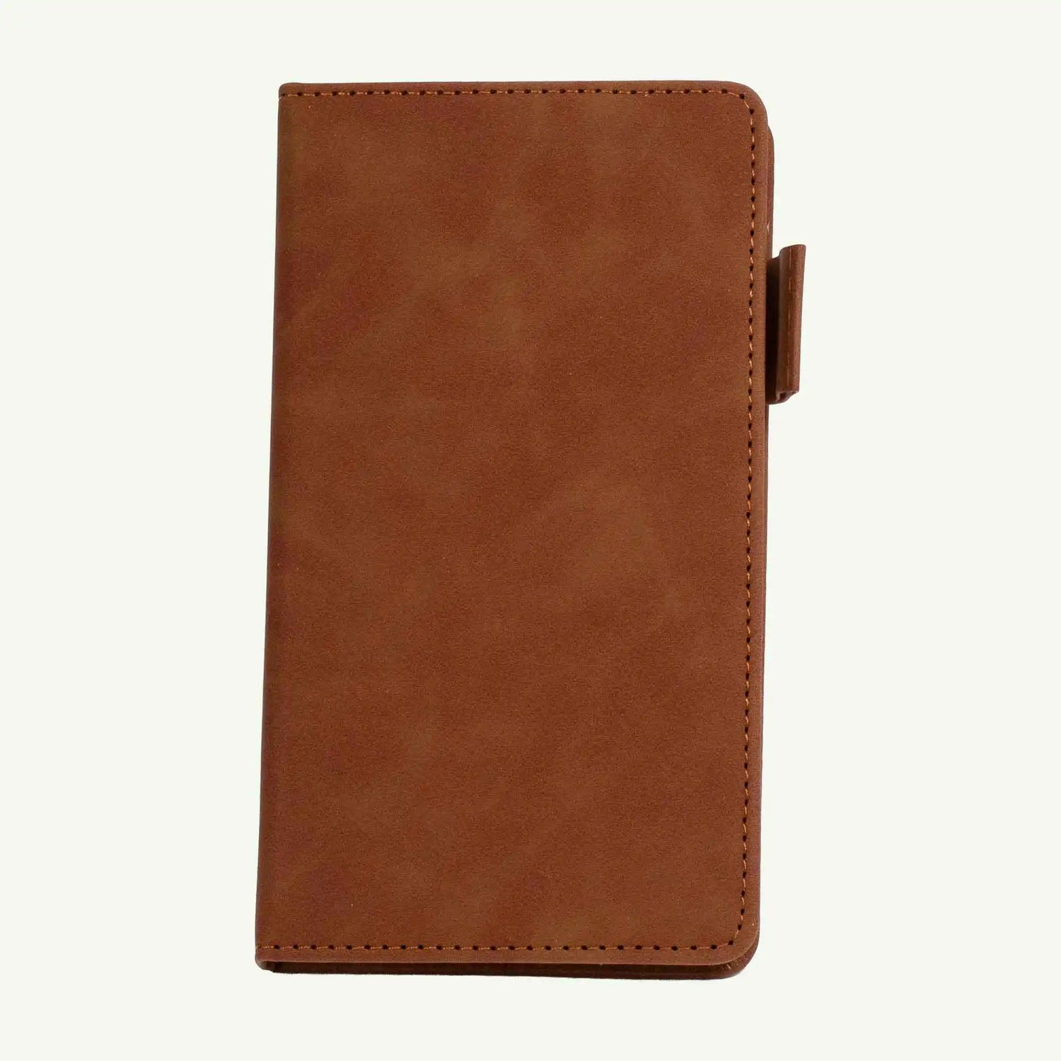Brown A6 Notebook, Luxury Suede Hardcover Journal, 240 Lined Pages