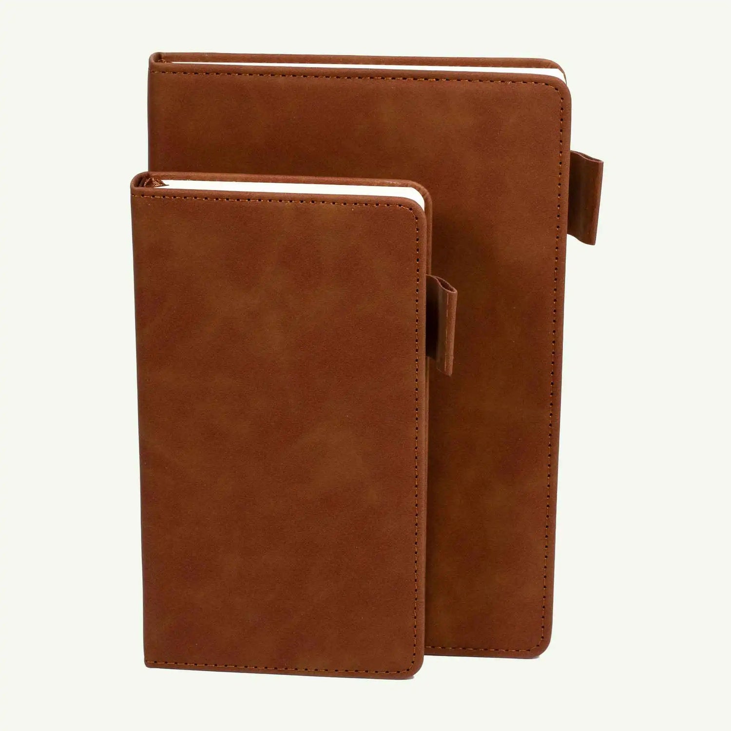 Brown A6 Notebook, Luxury Suede Hardcover Journal, 240 Lined Pages