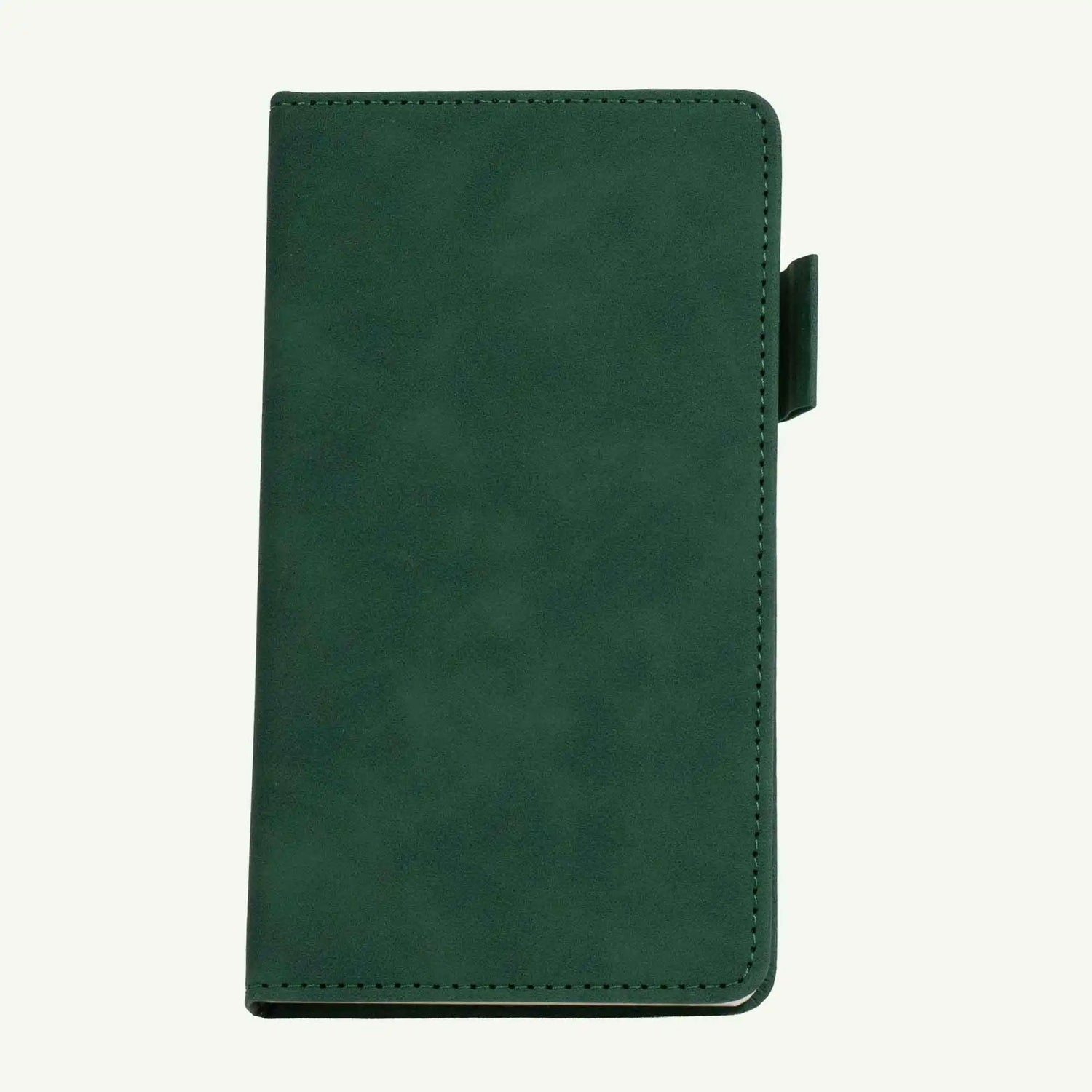 Green A6 Notebook, Luxury Suede Hardcover Journal, 240 Lined Pages