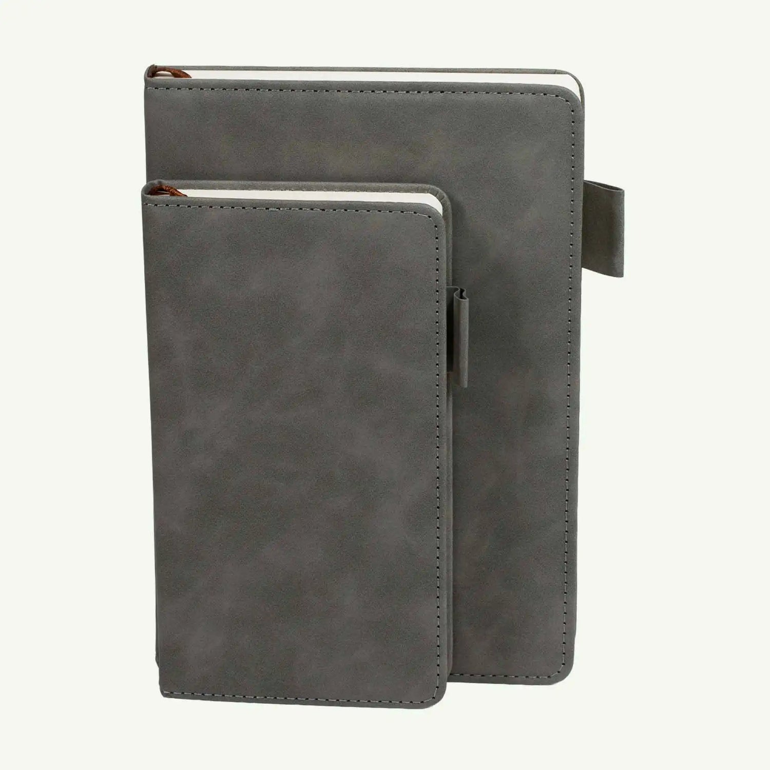 Grey A6 Notebook, Luxury Suede Hardcover Journal, 240 Lined Pages