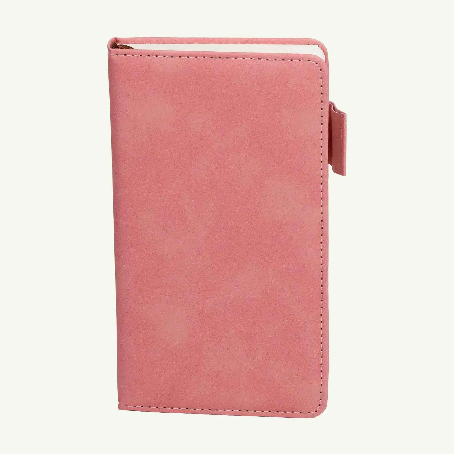 Pale Pink A6 Notebook, Luxury Suede Hardcover Journal, 240 Lined Pages