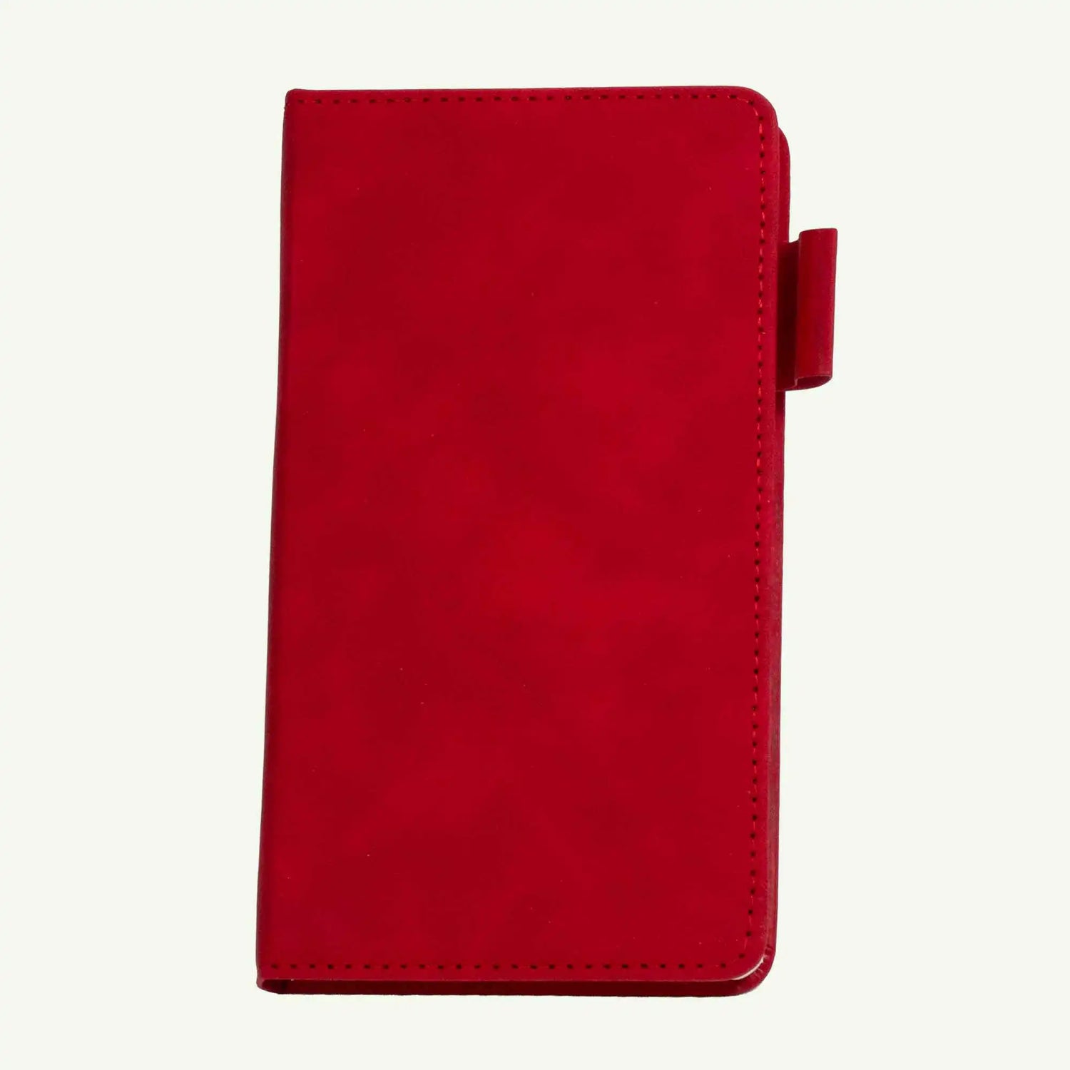 Red A6 Notebook, Luxury Suede Hardcover Journal, 240 Lined Pages