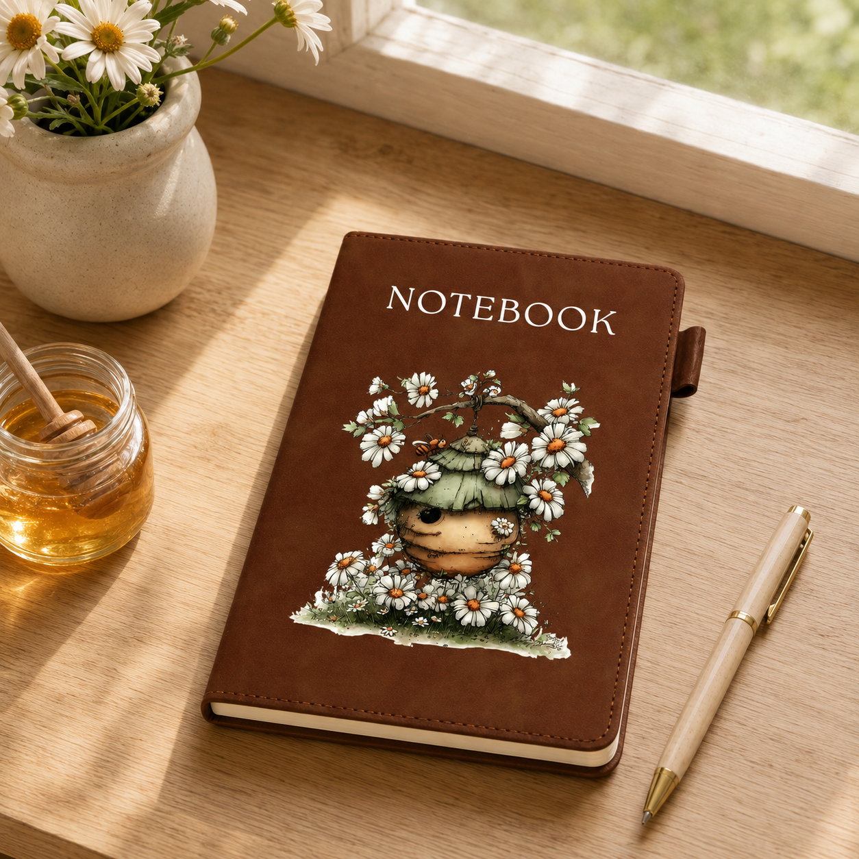 Daisy Beehive A5 Suede-Effect Notebook