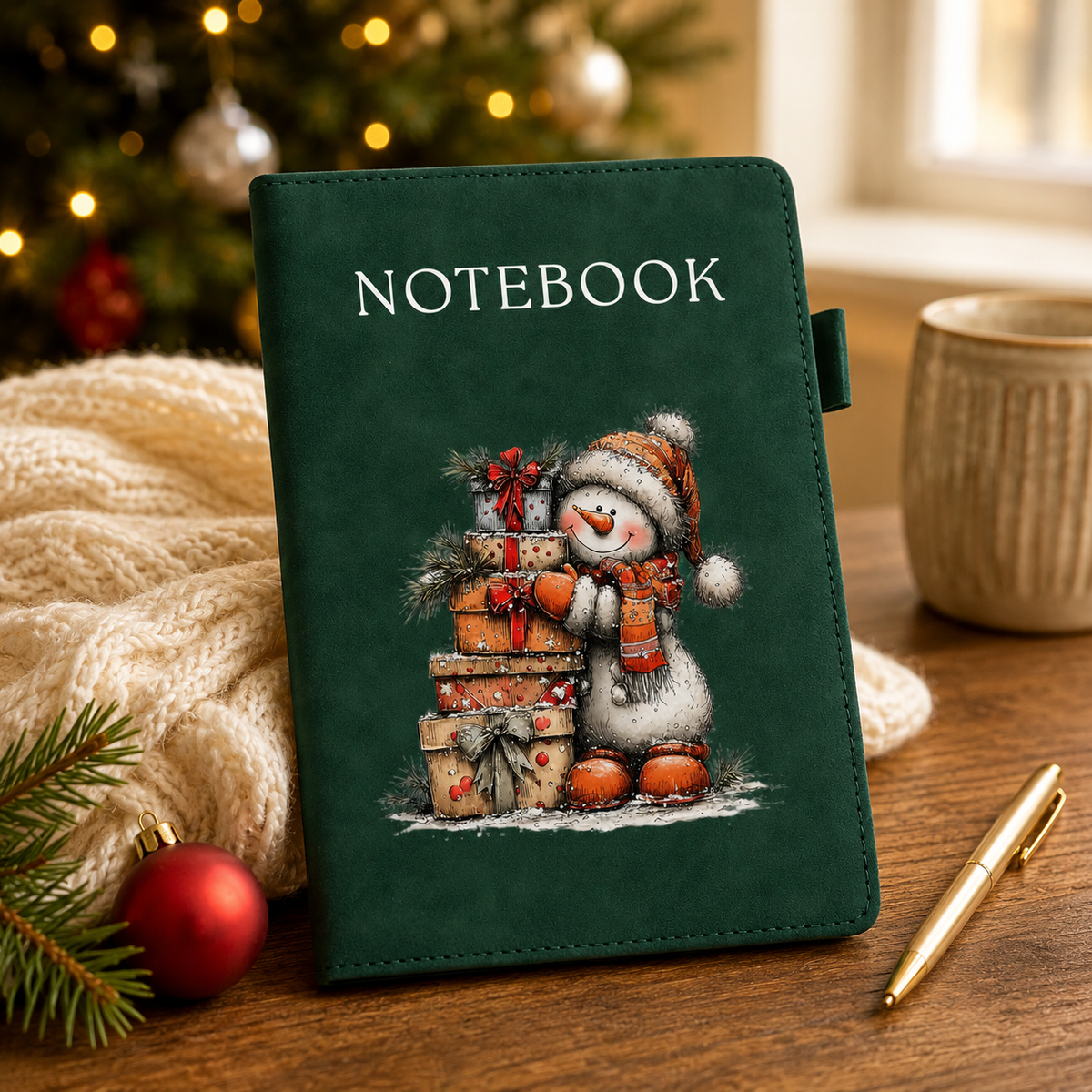 Christmas Snowman’s Gift Stack Notebook