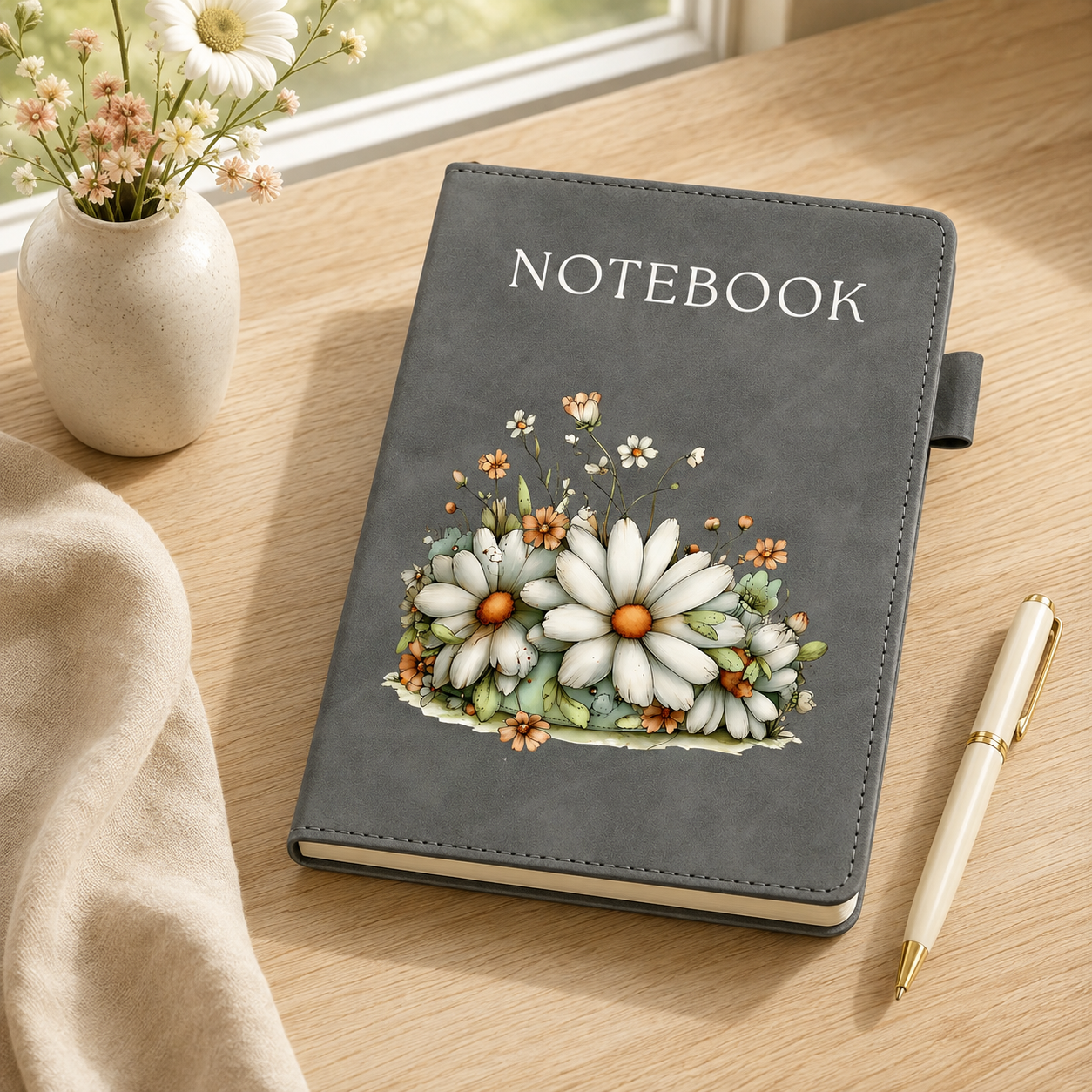 Daisy Flower Crown A5 Lined Notebook