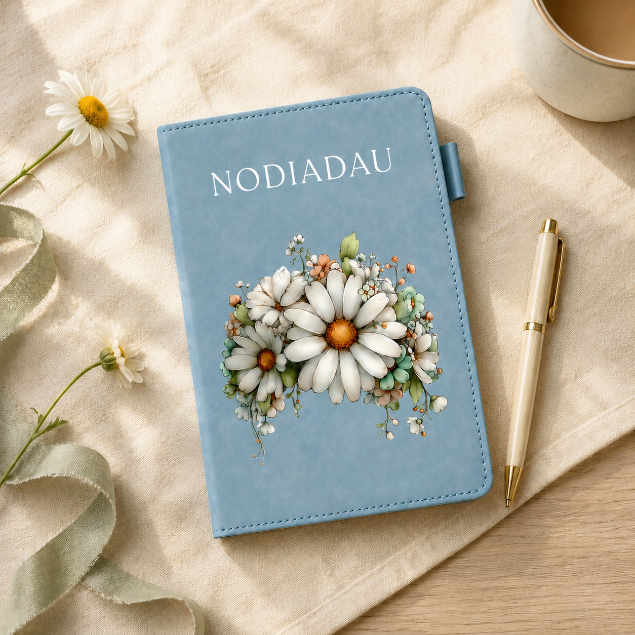 Nodiadau Daisy & Wildflower Crown A5 Notebook