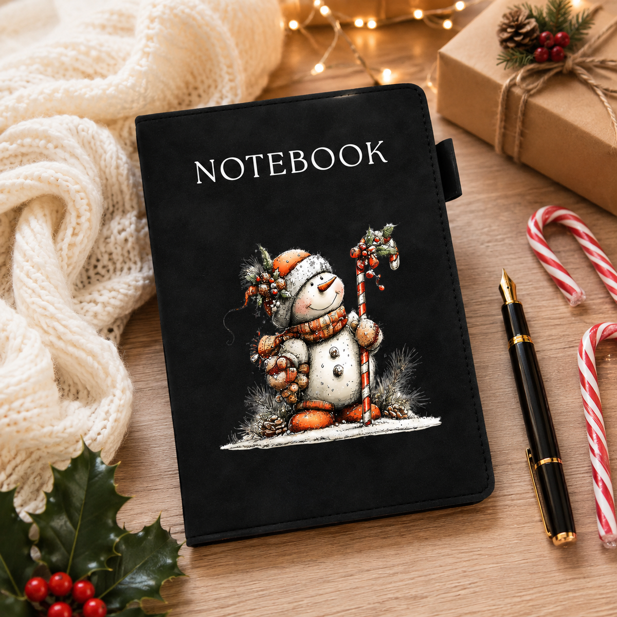 Snowman’s Candy Cane Christmas A5 Notebook