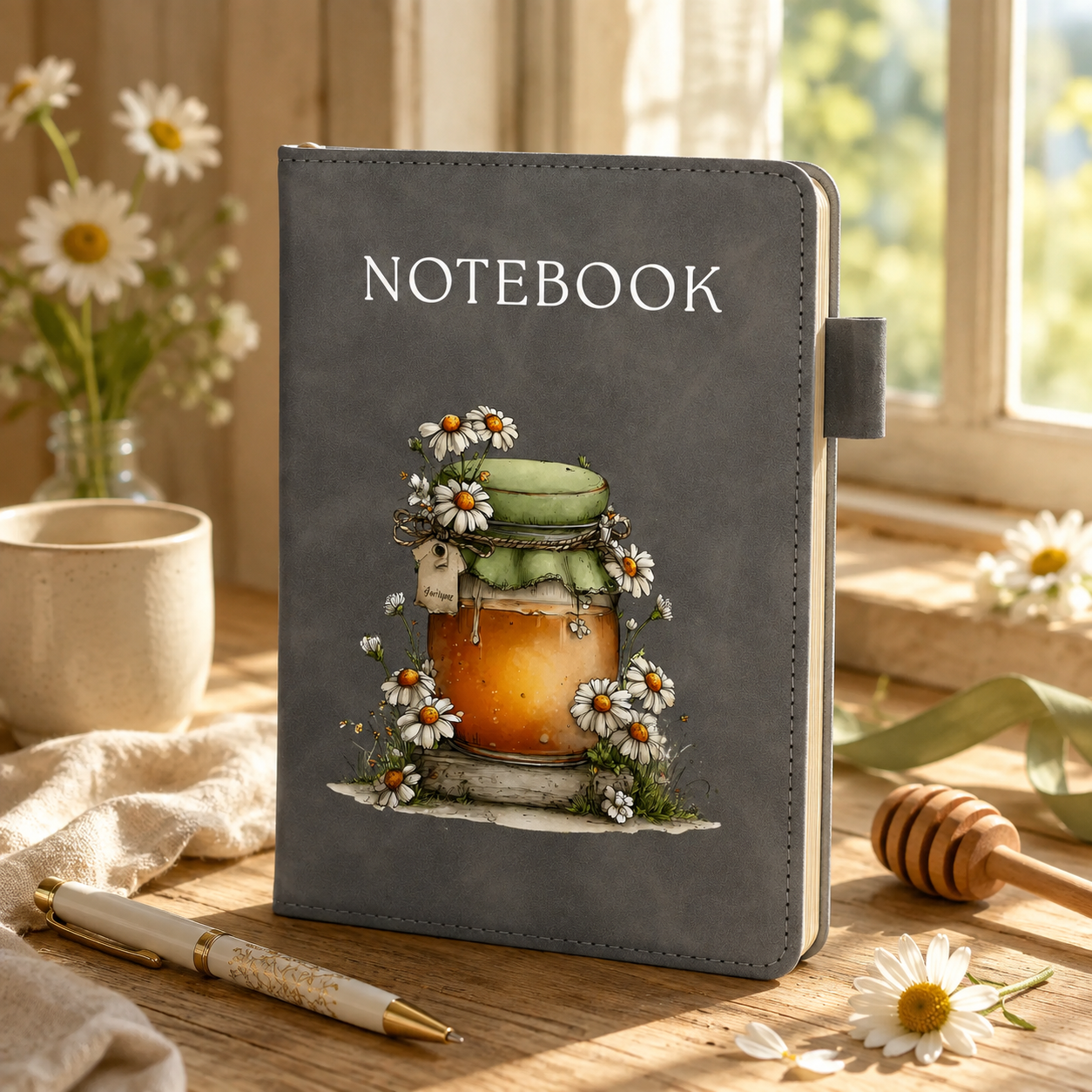 Daisy Honey Jar A5 Lined Notebook