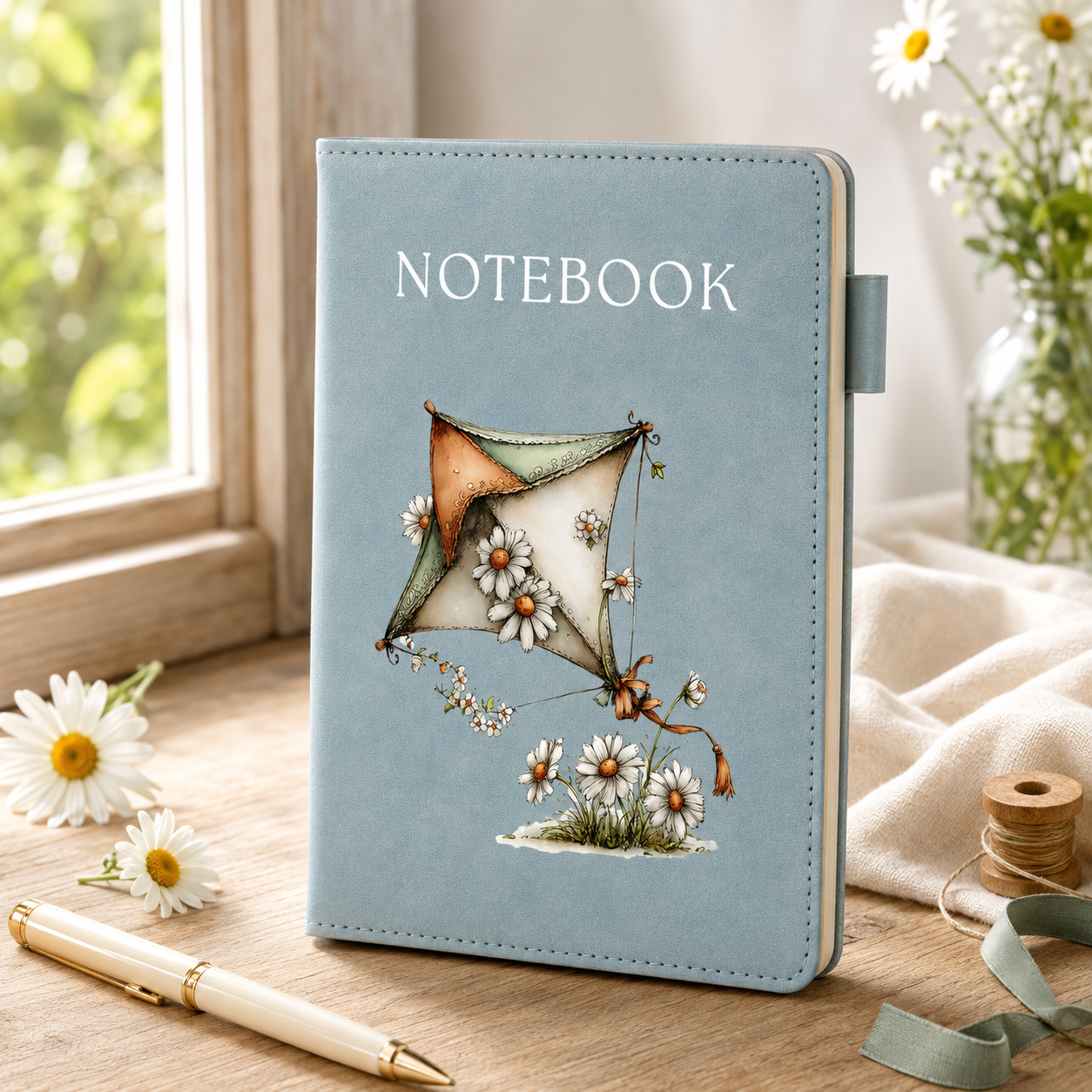 Daisy Patchwork Kite A5 Lined Notebook