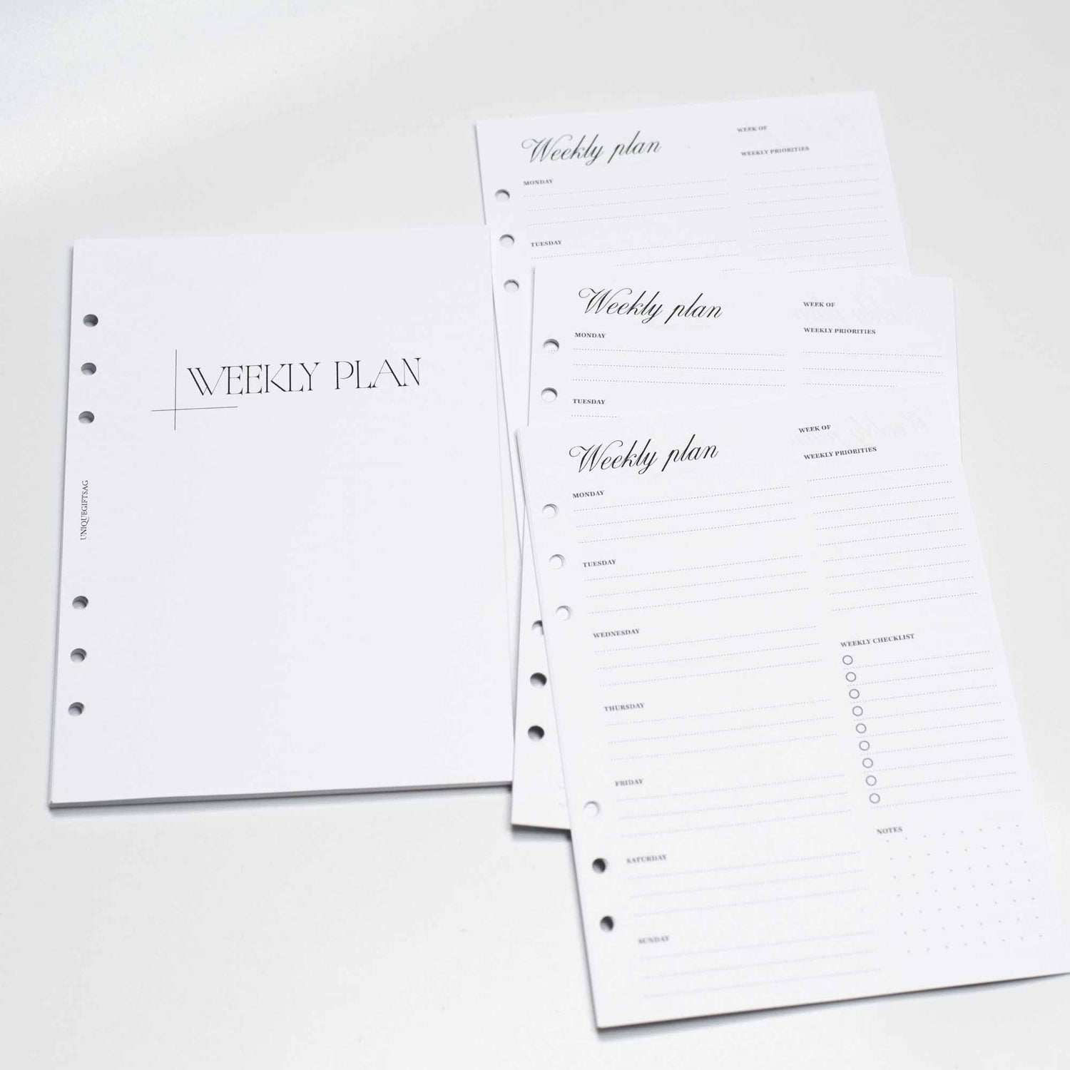 A5 Weekly Planner Refill