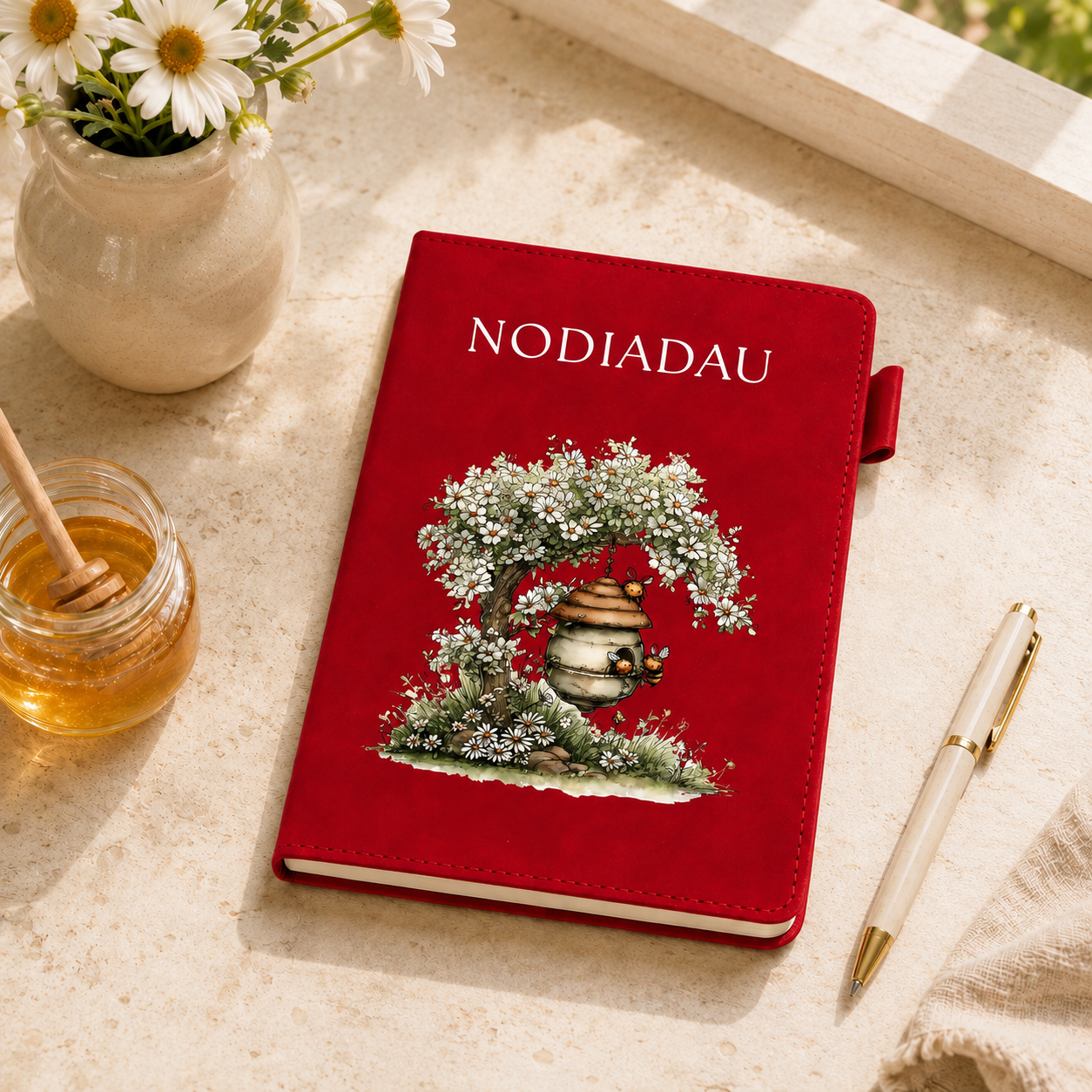 Nodiadau Beehive & Daisy Tree A5 Welsh Notebook