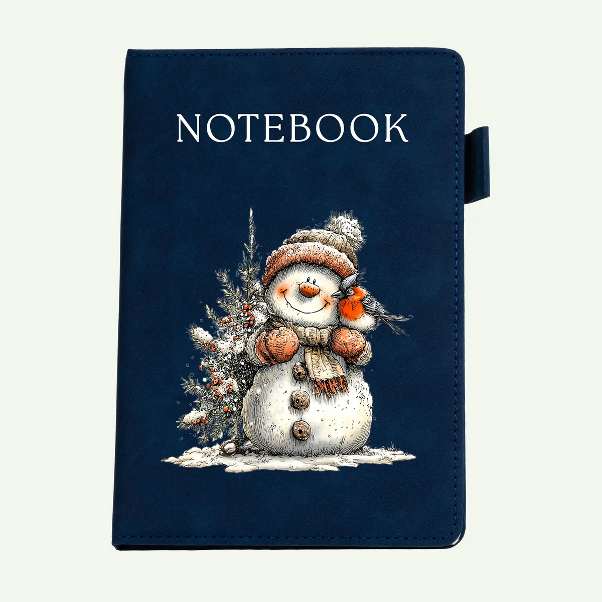 Snowman & Robin A5 Christmas Suede Notebook
