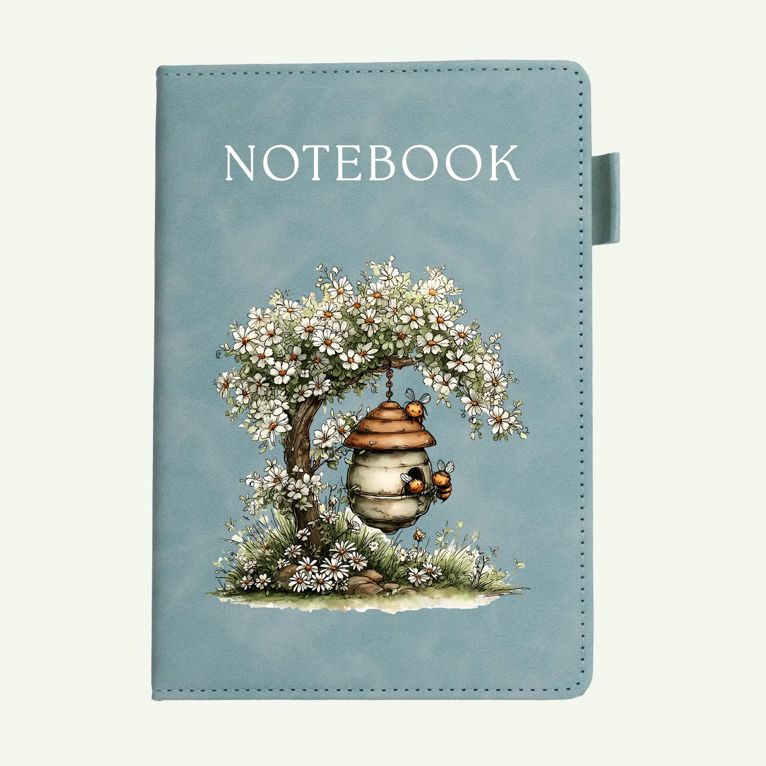 Beehive & Daisy Tree A5 Suede-Effect Notebook