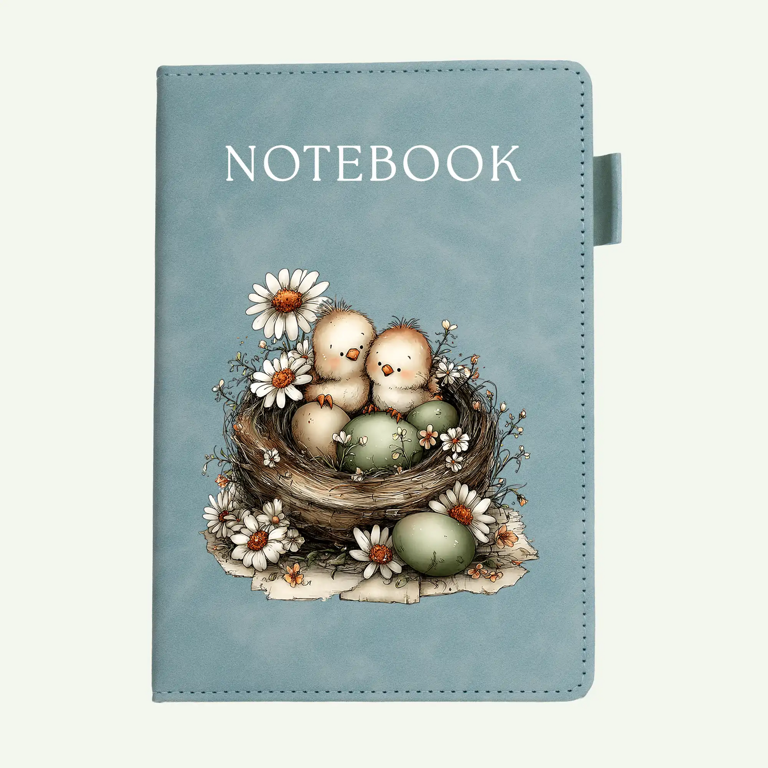 Baby Birds & Daisy Nest A5 Lined Notebook