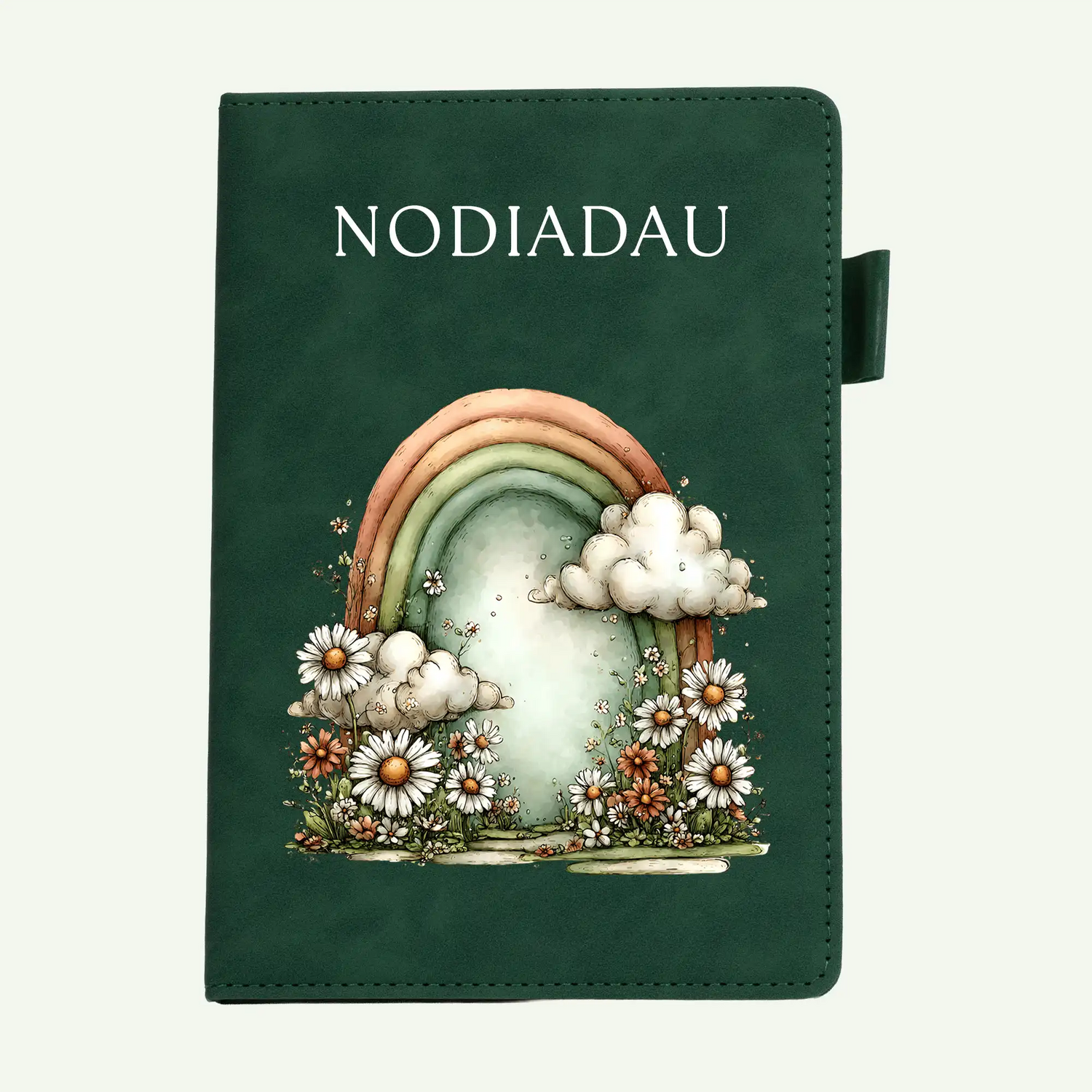 Nodiadau Pastel Rainbow Daisy Garden A5 Welsh Notebook