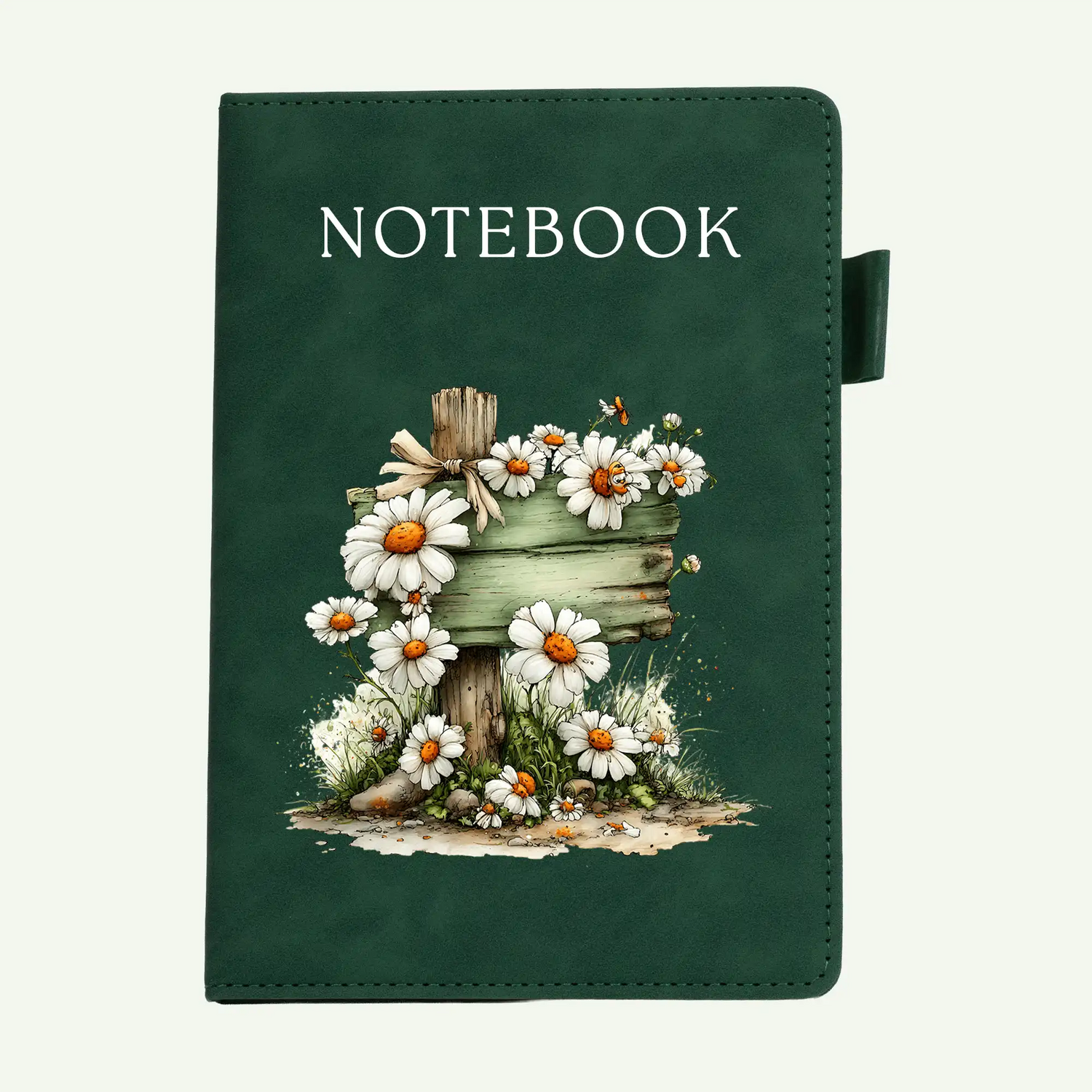Rustic Daisy Garden Signpost A5 Lined Notebook